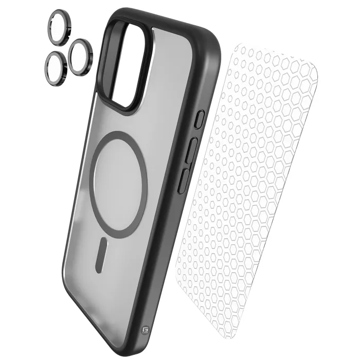 Matter Brands 3-in-1 Bundle Smoke Case with MagSafe, Glass Pro Screen Protector, Camera Lens Protector for iPhone 16 Pro Max