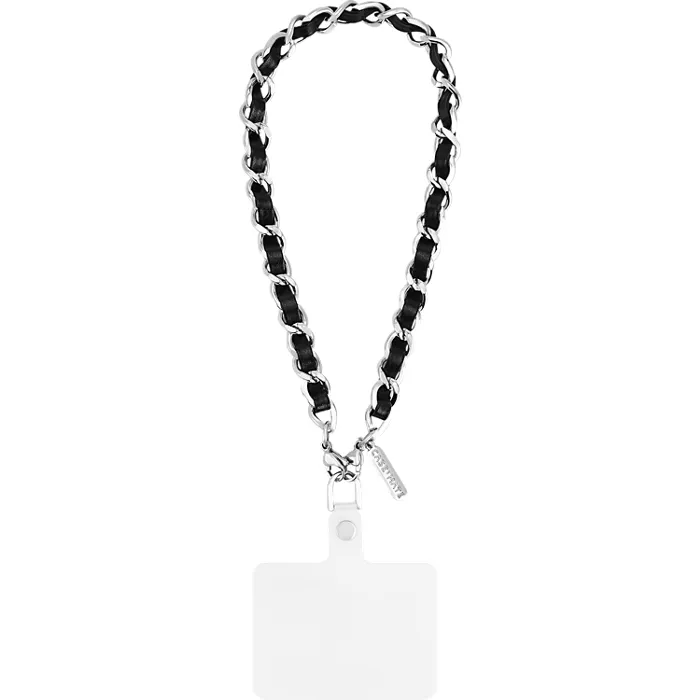 Case-Mate Phone Charm Wristlet - Silver Chain with Black Leather